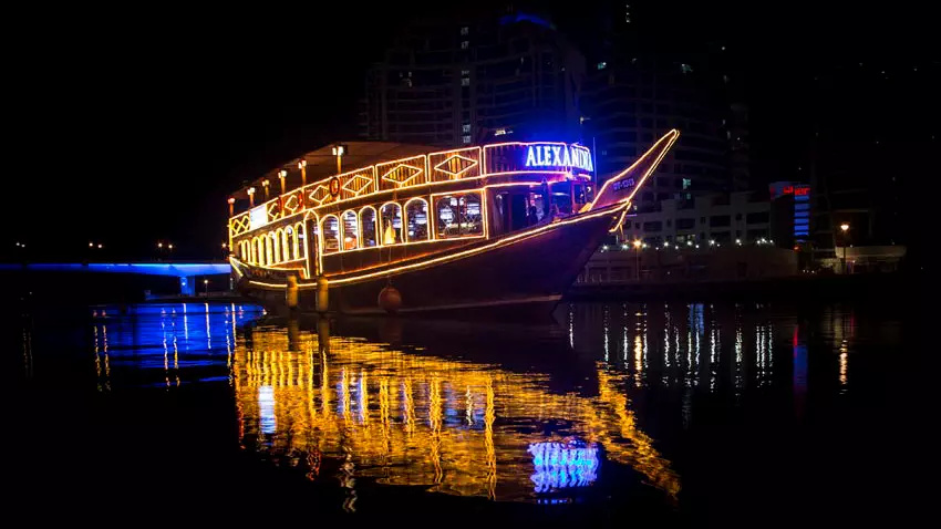 Premium dhow dinner cruise with Dubai Marina skyline views